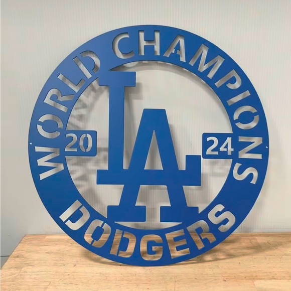 Blue Metal Wall Art - World Champions DodgersBrand NewMaterial: 14 gau. Steel